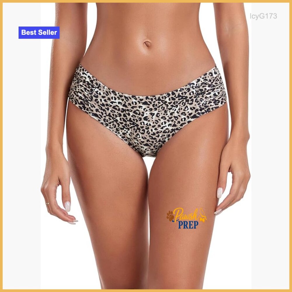 Women's X-Large Ruched Bikini Bottom Mid-Rise Full Coverage Swim Briefs